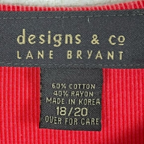 Lane Bryant Designs & Co Womens Pullover Ribbed Top Long Sleeve Plus Size 18/20 - Picture 2 of 5